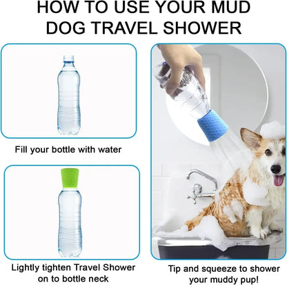 Portable Dog Shower – Outdoor Pet Shower Silicone Head with Bottle Attachment - ZOOMNSTORE