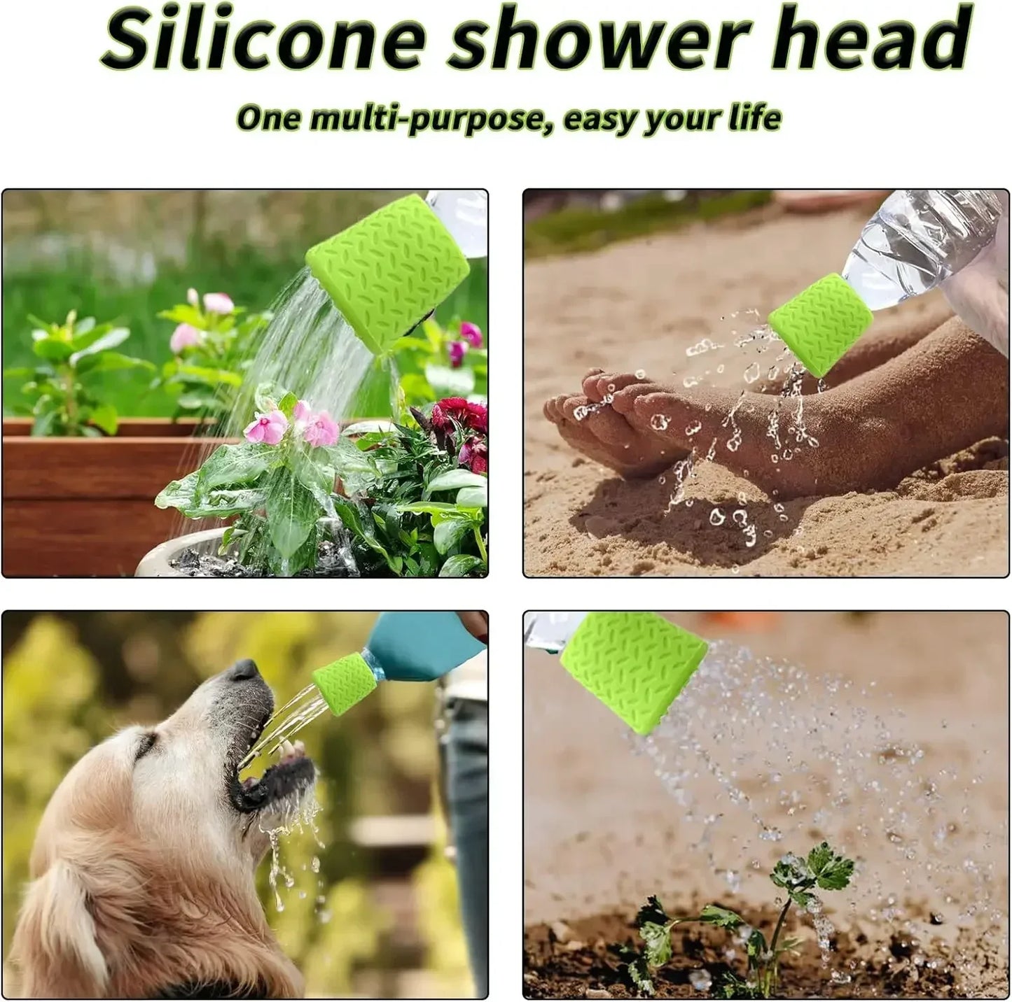 Portable Dog Shower – Outdoor Pet Shower Silicone Head with Bottle Attachment - ZOOMNSTORE