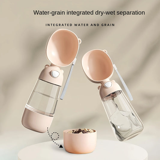 Portable Dog Water Bowl with Food Dispenser - Travel Pet Supplies - ZOOMNSTORE