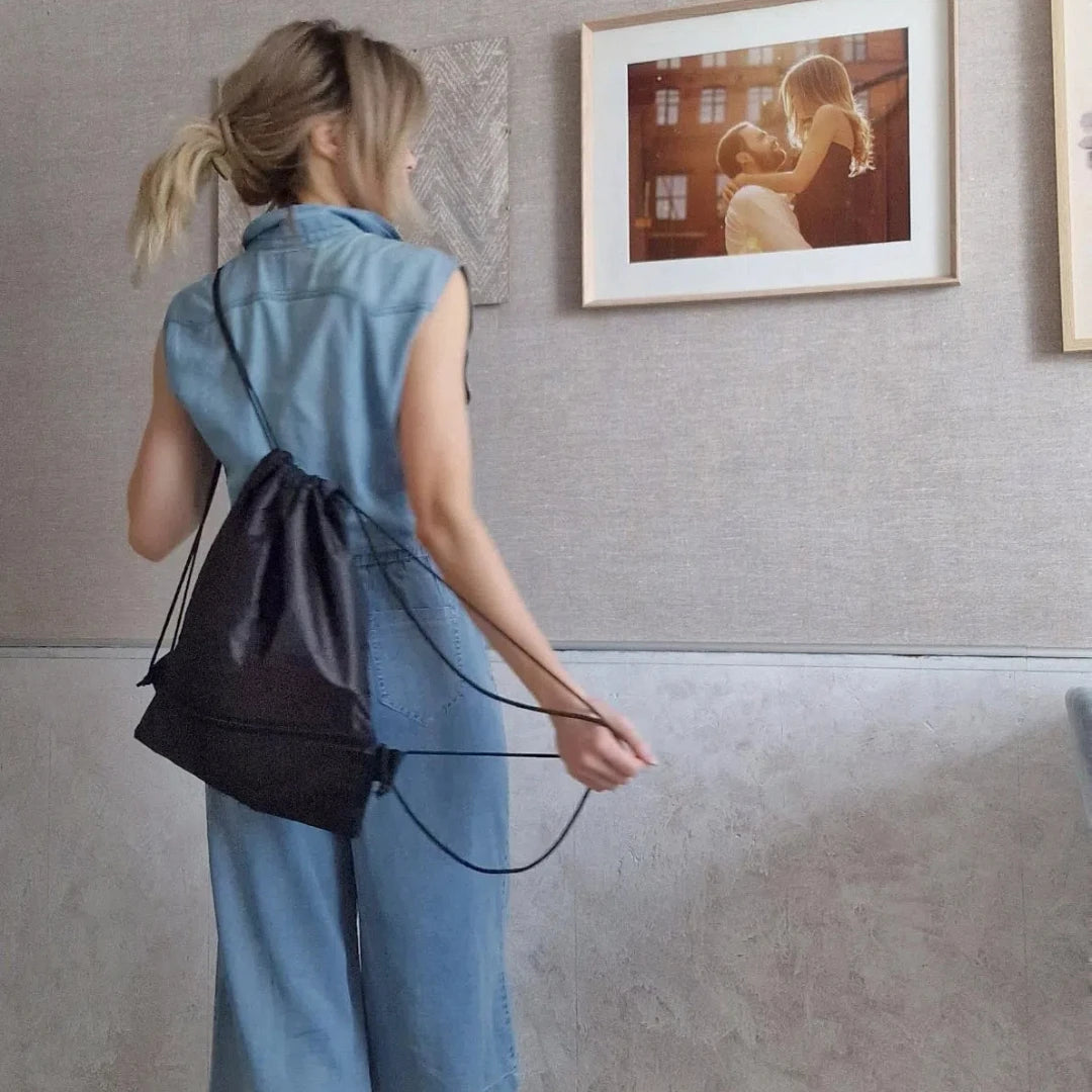 Portable Drawstring Backpack – Foldable Lightweight Bag for Travel & Gym - ZOOMNSTORE