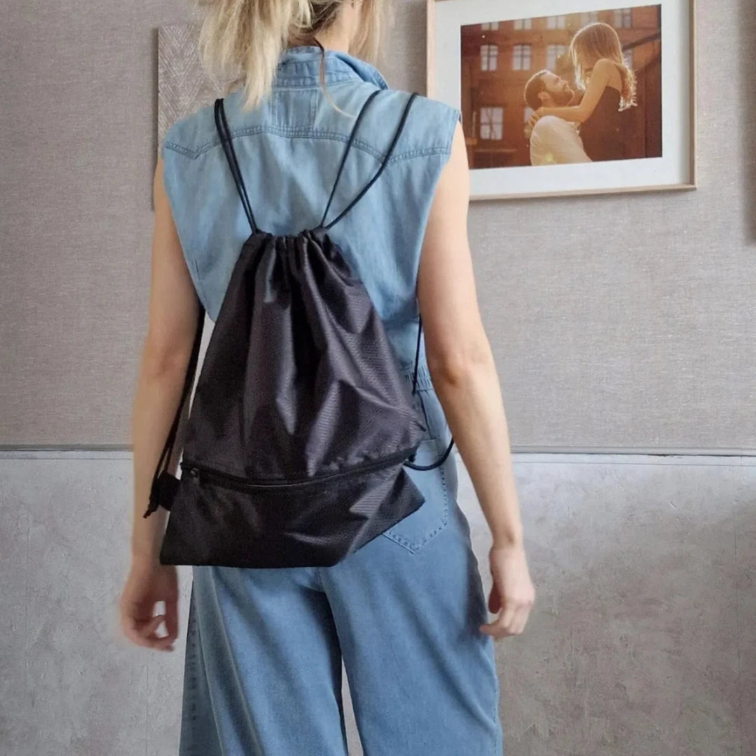 Portable Drawstring Backpack – Foldable Lightweight Bag for Travel & Gym - ZOOMNSTORE