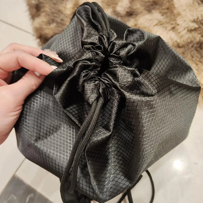 Portable Drawstring Backpack – Foldable Lightweight Bag for Travel & Gym - ZOOMNSTORE