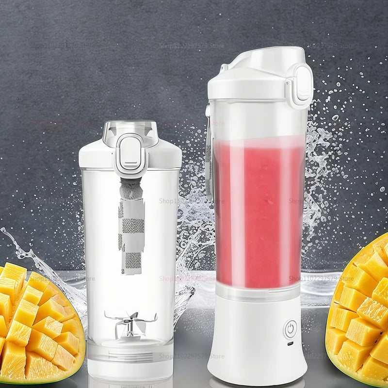 Portable Electric Juicer - USB Rechargeable 600ml Mixer for Milkshakes and Juice - ZOOMNSTORE