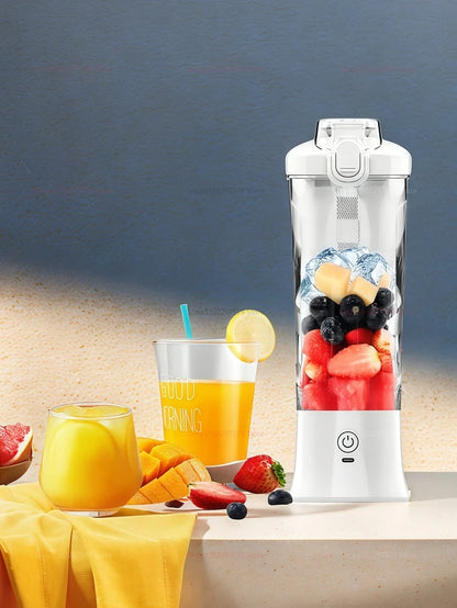 Portable Electric Juicer - USB Rechargeable 600ml Mixer for Milkshakes and Juice - ZOOMNSTORE