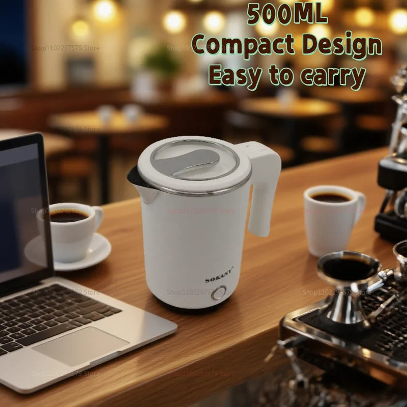 Portable Electric Kettle - 500ML Stainless Steel Fast Boiling Kettle With Auto Shut-Off - ZOOMNSTORE