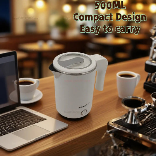 Portable Electric Kettle - 500ML Stainless Steel Fast Boiling Kettle With Auto Shut-Off - ZOOMNSTORE
