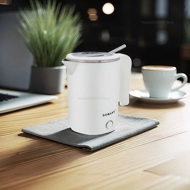 Portable Electric Kettle - 500ML Stainless Steel Travel Water Boiler With Auto Shut Off Safety - ZOOMNSTORE