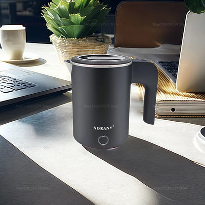 Portable Electric Kettle - 500ML Stainless Steel Travel Water Boiler With Auto Shut Off Safety - ZOOMNSTORE