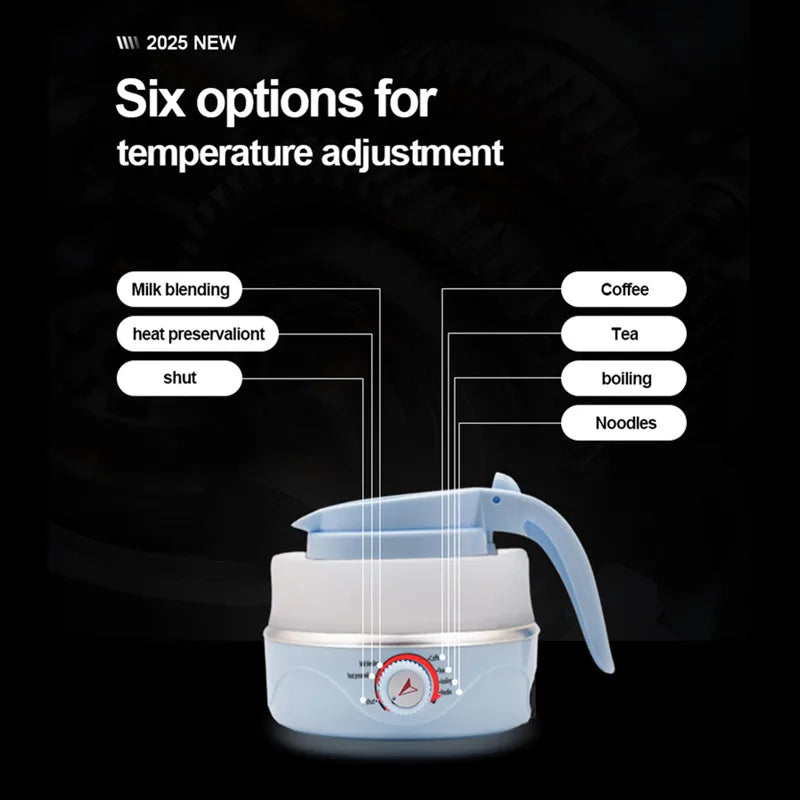 Portable Electric Kettle - Foldable Travel Kettle With Adjustable Temperature & Auto Shut-Off - ZOOMNSTORE