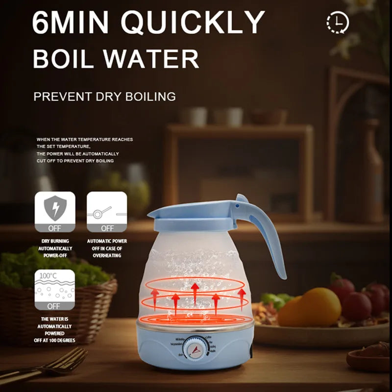 Portable Electric Kettle - Foldable Travel Kettle With Adjustable Temperature & Auto Shut-Off - ZOOMNSTORE