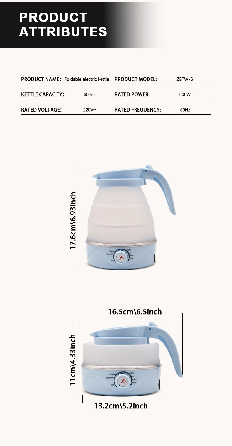 Portable Electric Kettle - Foldable Travel Kettle With Adjustable Temperature & Auto Shut-Off - ZOOMNSTORE