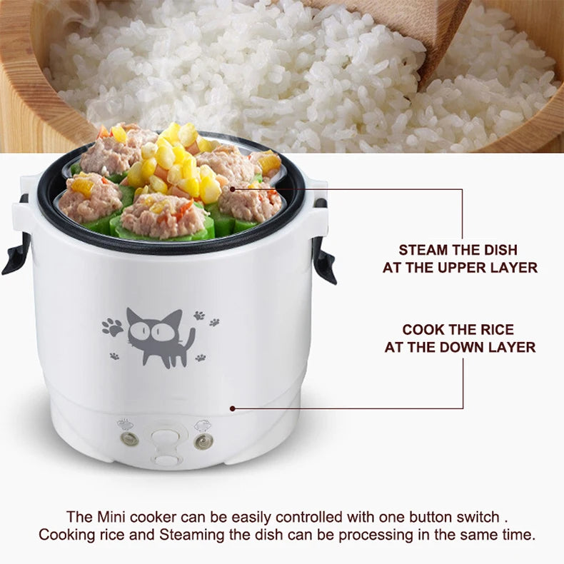 Portable Electric Rice Cooker - Multi-Cooker for Home  Vehicle 12V24V220V - ZOOMNSTORE
