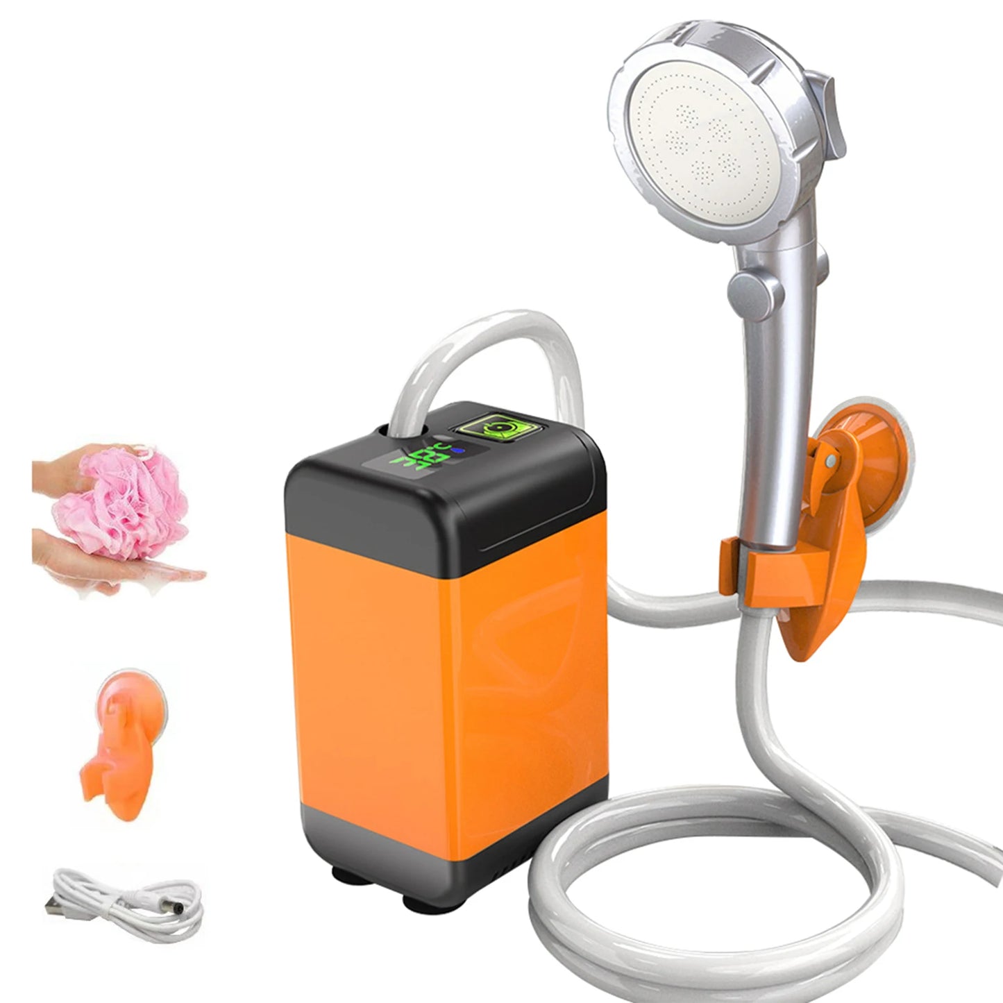 Portable Electric Shower - USB Rechargeable Outdoor Shower Pump with Battery Life Indicator - ZOOMNSTORE