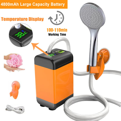 Portable Electric Shower - USB Rechargeable Outdoor Shower Pump with Battery Life Indicator - ZOOMNSTORE