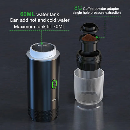 Portable Wireless Espresso Coffee Maker - 3-in-1 Travel Machine for Car  Camping - ZOOMNSTORE