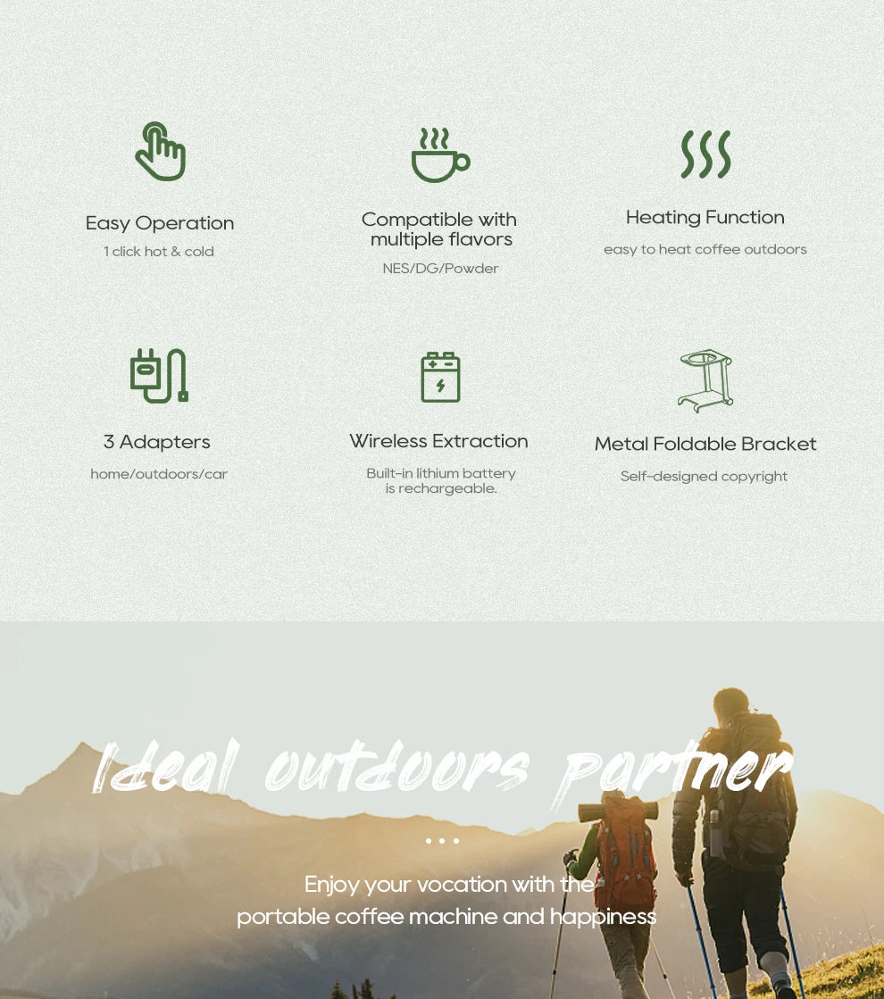 HiBREW Portable Wireless Espresso Machine - Car  Home Coffee Maker for Nespresso Capsules - ZOOMNSTORE