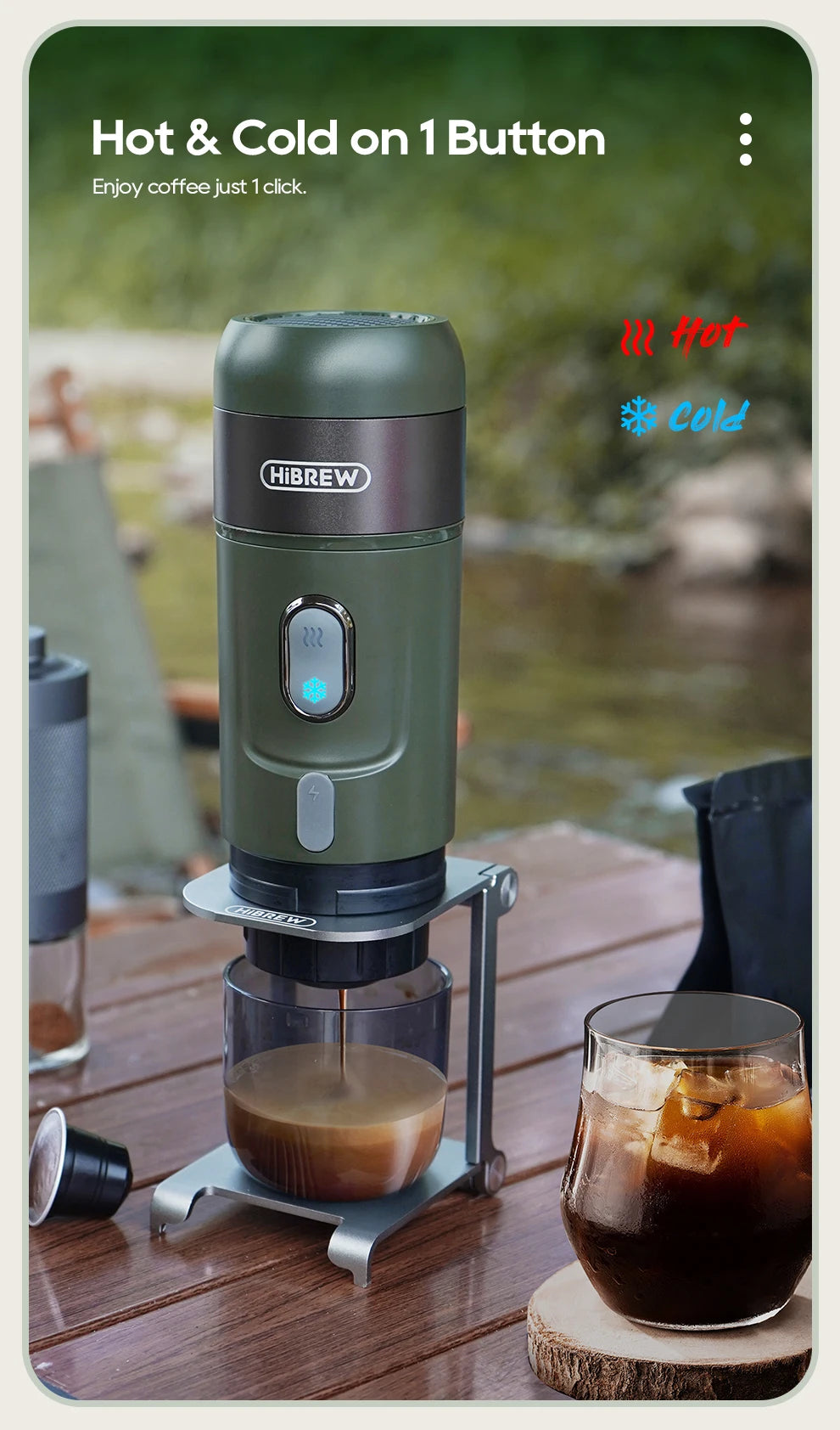 HiBREW Portable Wireless Espresso Machine - Car  Home Coffee Maker for Nespresso Capsules - ZOOMNSTORE
