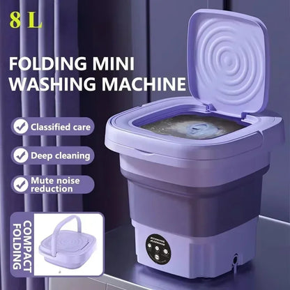 Portable Folding Washing Machine - Compact Travel Washer With Foldable Laundry Bucket - ZOOMNSTORE