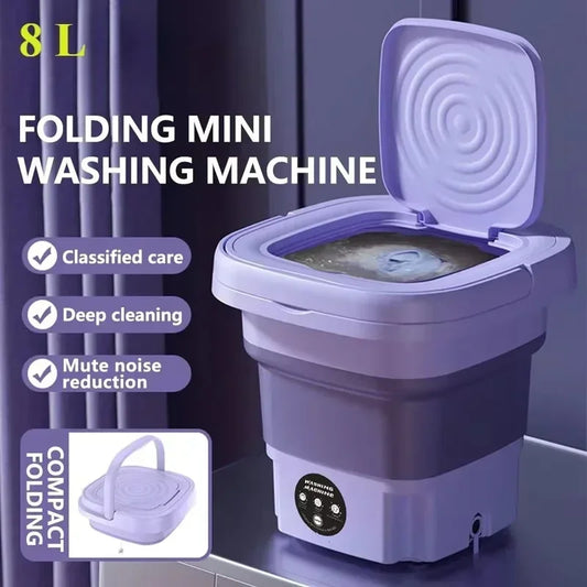 Portable Folding Washing Machine - Compact Travel Washer With Foldable Laundry Bucket - ZOOMNSTORE