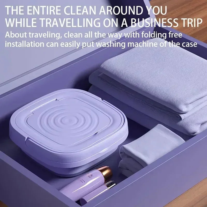 Portable Folding Washing Machine - Compact Travel Washer With Foldable Laundry Bucket - ZOOMNSTORE