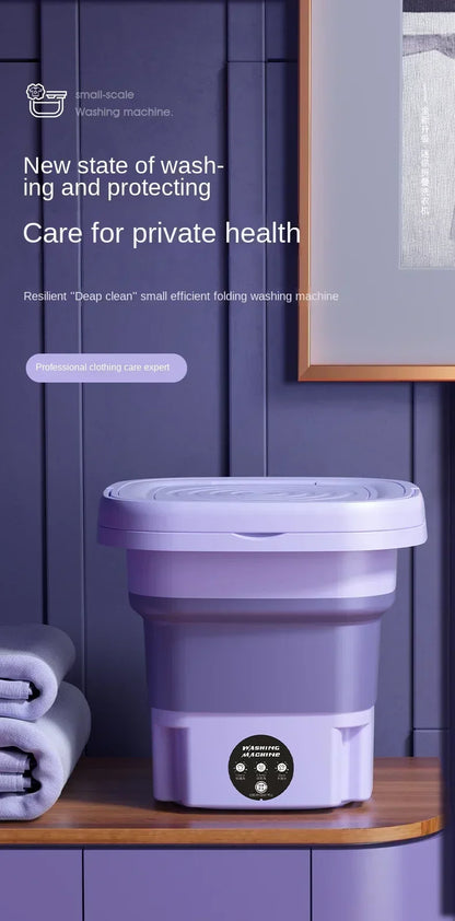 Portable Folding Washing Machine - Compact Travel Washer With Foldable Laundry Bucket - ZOOMNSTORE