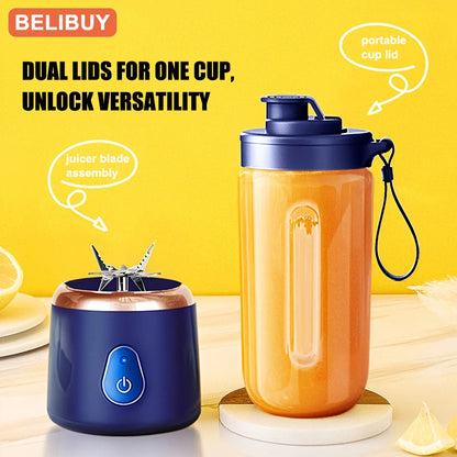 Portable USB Fruit Juicer Blender - Multifunctional Mini Juice Mixer with 6 Blades - ZOOMNSTORE