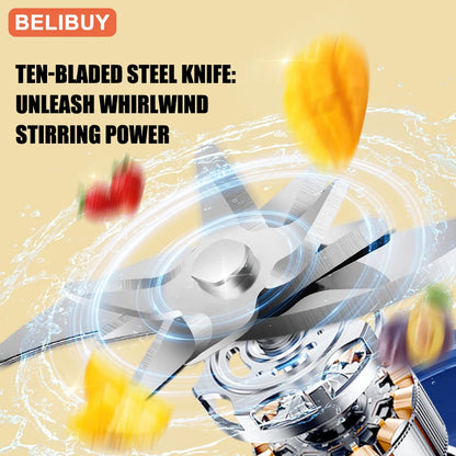 Portable USB Fruit Juicer Blender - Multifunctional Mini Juice Mixer with 6 Blades - ZOOMNSTORE