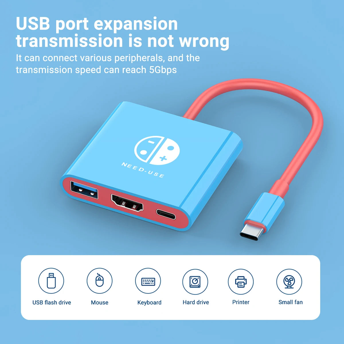Portable Game Docking Station - Type-C Hub with HDMI Compatible & USB 3.0 Hub - ZOOMNSTORE