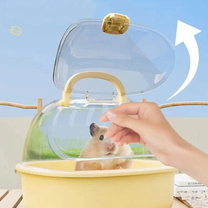 Portable Hamster Cage - Breathable Pet Travel Carrier With Dual Feeder & Large Space - ZOOMNSTORE