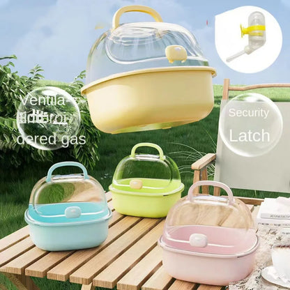 Portable Hamster Cage - Breathable Pet Travel Carrier With Dual Feeder & Large Space - ZOOMNSTORE