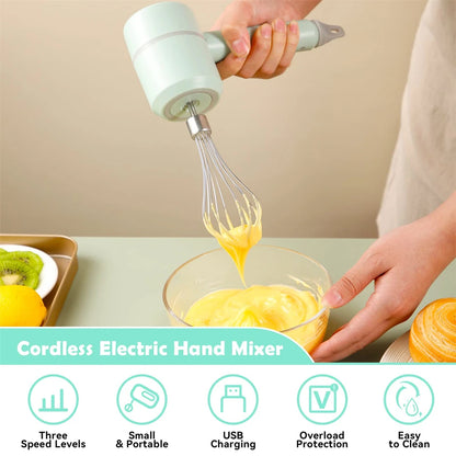 Portable Hand Mixer - 3-in-1 Electric Food Processor With Stainless Steel Blades - ZOOMNSTORE