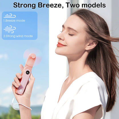Portable Handheld Small Fan 2-speed Wind 1500mah Battery Capacity Mini USB Rechargeable Foldable Fan Suitable For Outdoor Use - ZOOMNSTORE