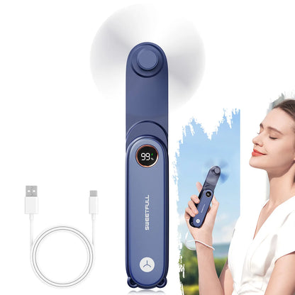 Portable Handheld Small Fan 2-speed Wind 1500mah Battery Capacity Mini USB Rechargeable Foldable Fan Suitable For Outdoor Use - ZOOMNSTORE