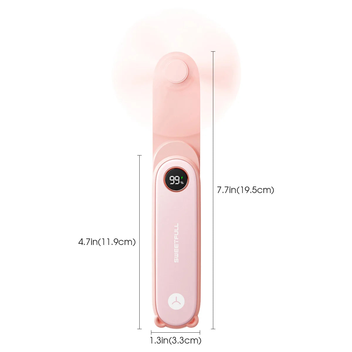 Portable Handheld Small Fan 2-speed Wind 1500mah Battery Capacity Mini USB Rechargeable Foldable Fan Suitable For Outdoor Use - ZOOMNSTORE