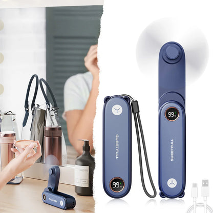 Portable Handheld Small Fan 2-speed Wind 1500mah Battery Capacity Mini USB Rechargeable Foldable Fan Suitable For Outdoor Use - ZOOMNSTORE