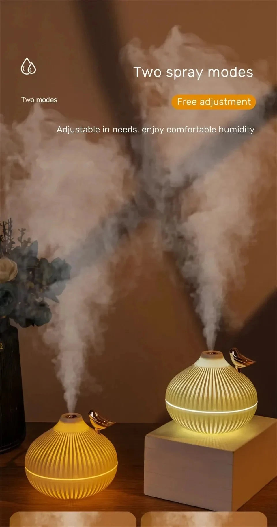 Portable Humidifier USB Air Diffuser - Onion Shape Mini Aroma Device for Car & Bedroom - ZOOMNSTORE