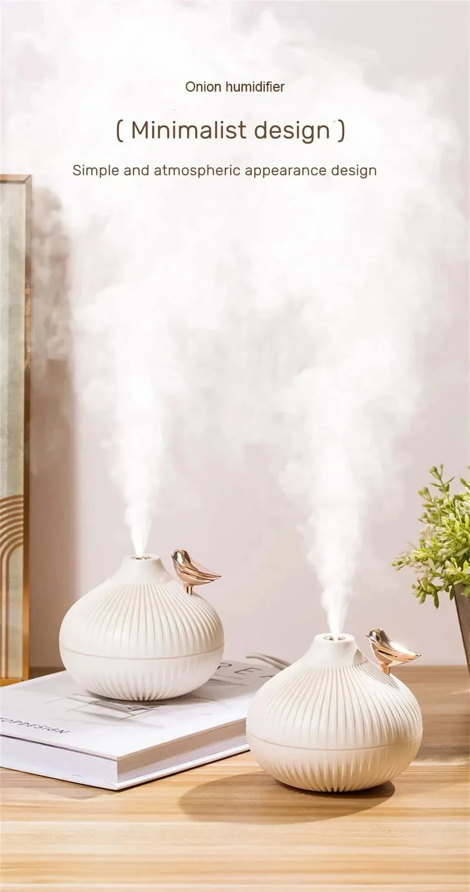 Portable Humidifier USB Air Diffuser - Onion Shape Mini Aroma Device for Car & Bedroom - ZOOMNSTORE