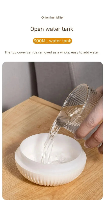 Portable Humidifier USB Air Diffuser - Onion Shape Mini Aroma Device for Car & Bedroom - ZOOMNSTORE