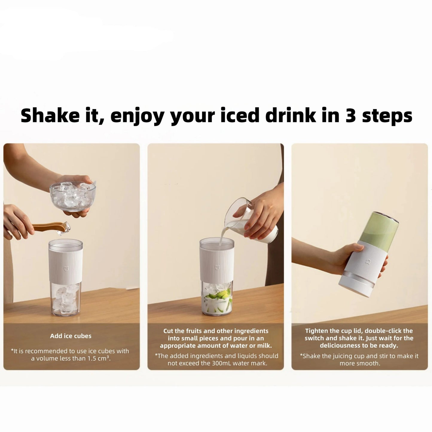 XIAOMI MIJIA Portable Juicer Mixer - Electric Mini Blender for Fruits and Vegetables - ZOOMNSTORE