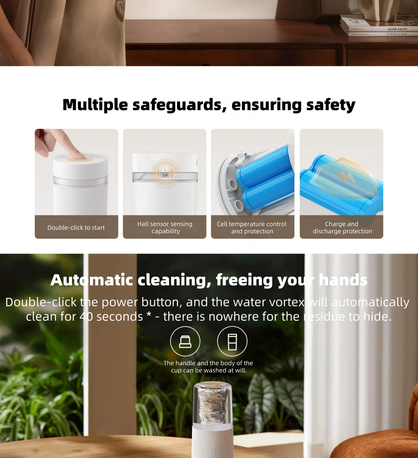 XIAOMI MIJIA Portable Juicer Mixer - Electric Mini Blender for Fruits and Vegetables - ZOOMNSTORE