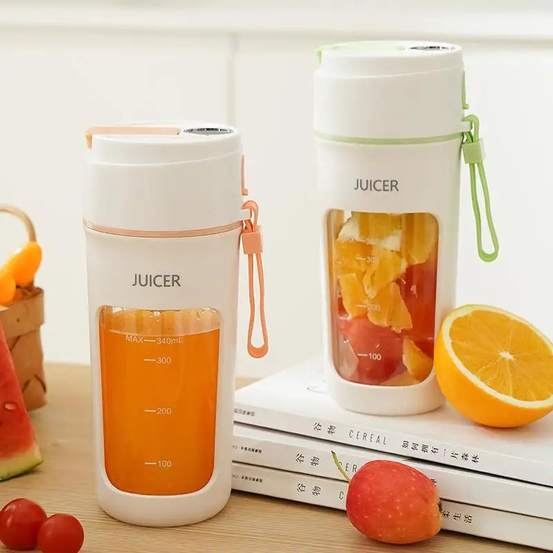Portable Mini Electric Juicer - Multifunction Fruit Blender with 6 Blades Smoothie Maker 1200mAh - ZOOMNSTORE
