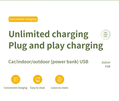 Portable Mini Electric Juicer - Multifunction Fruit Blender with 6 Blades Smoothie Maker 1200mAh - ZOOMNSTORE