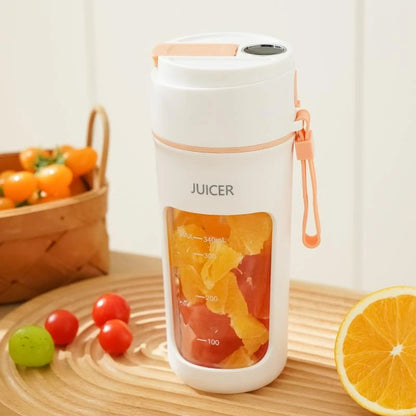 Portable Mini Electric Juicer - Multifunction Fruit Blender with 6 Blades Smoothie Maker 1200mAh - ZOOMNSTORE