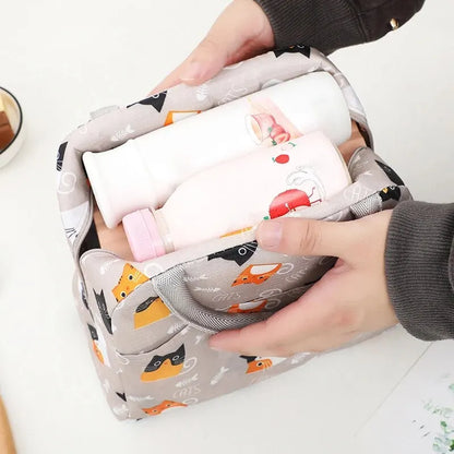Cute Animal Pattern Insulated Lunch Tote Bag - Portable Bento Box for Picnics - ZOOMNSTORE
