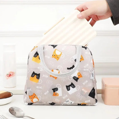 Cute Animal Pattern Insulated Lunch Tote Bag - Portable Bento Box for Picnics - ZOOMNSTORE