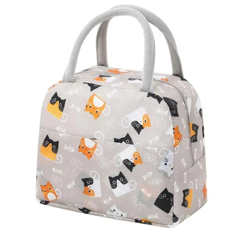Cute Animal Pattern Insulated Lunch Tote Bag - Portable Bento Box for Picnics - ZOOMNSTORE