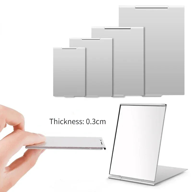 Portable Makeup Mirror - Aluminum Folding Compact Travel Pocket Vanity Mirror - ZOOMNSTORE