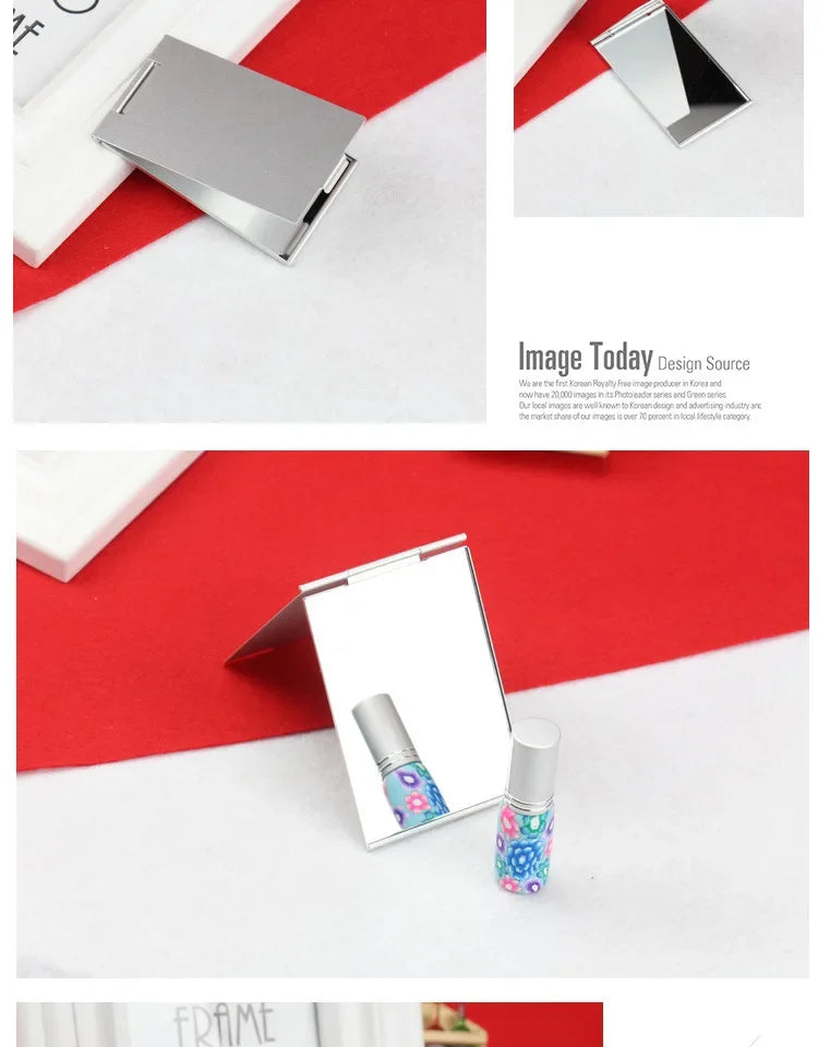 Portable Makeup Mirror - Aluminum Folding Compact Travel Pocket Vanity Mirror - ZOOMNSTORE