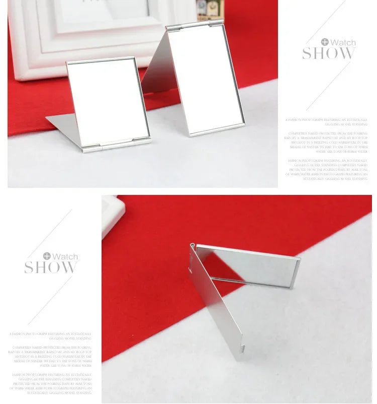 Portable Makeup Mirror - Aluminum Folding Compact Travel Pocket Vanity Mirror - ZOOMNSTORE