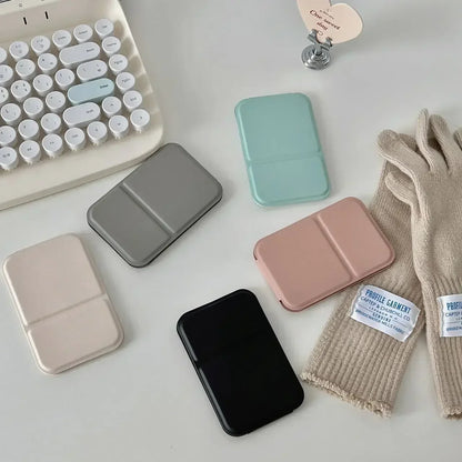 Portable Makeup Mirror – Folding PU Leather Compact Pocket Mirror for Travel - ZOOMNSTORE